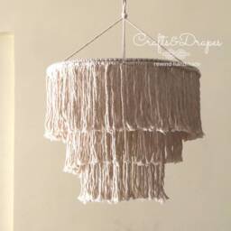 Boho Fringe Chandelier - Macrame Rustic Wedding Decor Baby Shower Light Pendant Home Hotel Lights - thumbnail 1