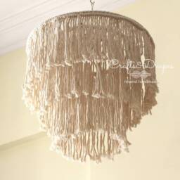 Boho Fringe Chandelier - Macrame Rustic Wedding Decor Baby Shower Light Pendant Home Hotel Lights - thumbnail 3