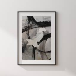 Pakistan Map - Black & Grey Abstract Painting Of Wall Art Print Traval Poster - thumbnail 3