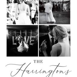 Personalised Newlyweds Wedding Photo Print, Art, Wall Art Gift, Name Date Black & White Artwork, Family, Custom - thumbnail 2