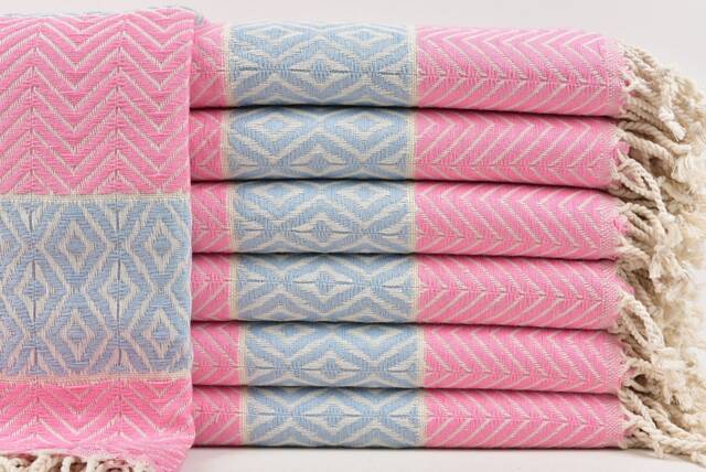 Organic Beach Towel, Wedding Gift Towels, Chevron 40x71 Inches Monogrammed Bulk Older Scarf Hammam - image 1