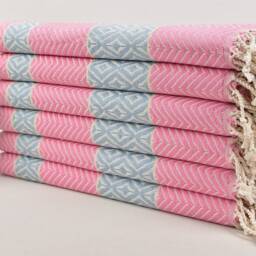 Organic Beach Towel, Wedding Gift Towels, Chevron 40x71 Inches Monogrammed Bulk Older Scarf Hammam - thumbnail 3