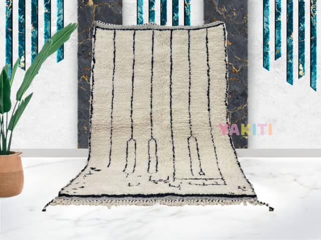 Yakiti - 5X8Ft Moroccan Rug, Beni Ourain Area Modern Wool Living Room Beniourain Handmade Soft Carpet, 160 cm X 239 - image 1