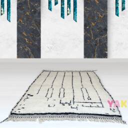 Yakiti - 5X8Ft Moroccan Rug, Beni Ourain Area Modern Wool Living Room Beniourain Handmade Soft Carpet, 160 cm X 239 - thumbnail 2