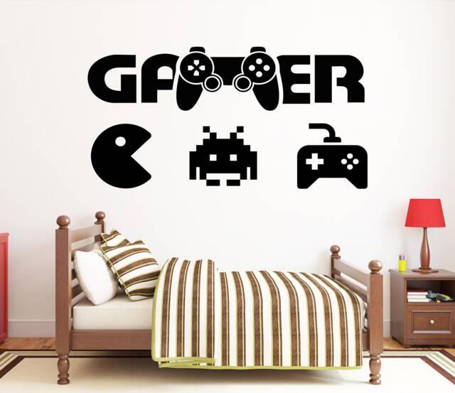 Gamer Wall Decal Video Game Controller Sticker 408Re - image 1