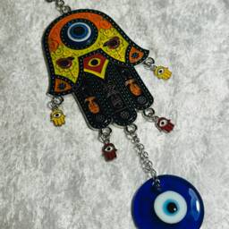 Metal Hamsa Hand Evil Eye Amulet Garden Window Hanging Decoration - thumbnail 3