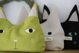Kitten-Shaped Comfort Pillows With Soothing Herbal Mixtures, Pine Shavings, Pillows, Meditation, Sleeping