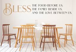Bless The Food Wall Decal - Kitchen Dinner Prayer Blessing Quote Decor - thumbnail 1