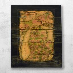 Historic Map Of Michigan Wall Art - 1876 - thumbnail 2