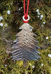 Hand-Forged Iron Christmas Tree Ornament - Rustic Holiday Decoration