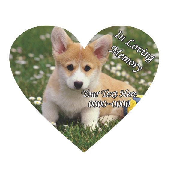 Puppy Dog in Loving Memory Full Color Heart 013 Custom Vinyl Wall Decal Or Car Sticker - Ilmfullcolorheart013Et