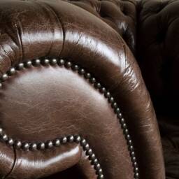 Vintage Tan Brown Leather Chesterfield Armchair, British Handmade - thumbnail 4