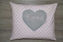 Heart Pillow, Heart Name Pillow Heart, Baptism Birth Children's With Wedding - thumbnail 1