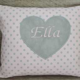 Heart Pillow, Heart Name Pillow Heart, Baptism Birth Children's With Wedding - thumbnail 2