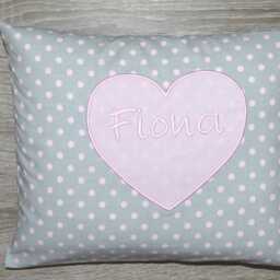 Heart Pillow, Heart Name Pillow Heart, Baptism Birth Children's With Wedding - thumbnail 3