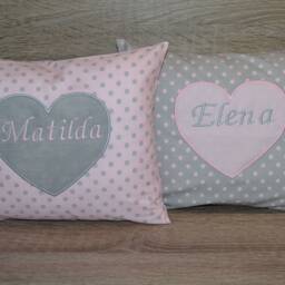 Heart Pillow, Heart Name Pillow Heart, Baptism Birth Children's With Wedding - thumbnail 4