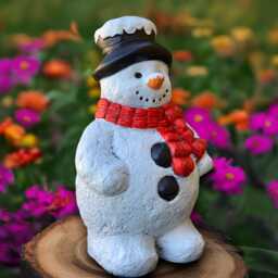 Garden Snowman Sculpture Concrete Figurine Cement Decoration Handmade Decor Snowman Lover Gift Ornament