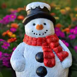 Garden Snowman Sculpture Concrete Figurine Cement Decoration Handmade Decor Snowman Lover Gift Ornament - thumbnail 2