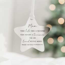 Personalised Family Remembrance Christmas Tree Star Bauble Decoration Memorial To Mum Dad Grandma Grandad Brother Sister Auntie Uncle Friend - thumbnail 3