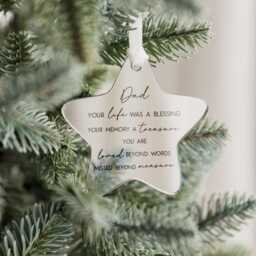 Personalised Family Remembrance Christmas Tree Star Bauble Decoration Memorial To Mum Dad Grandma Grandad Brother Sister Auntie Uncle Friend - thumbnail 2