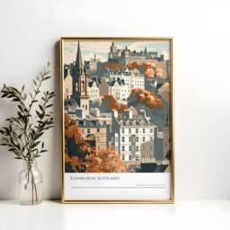 Edinburgh Old Town Poster Scotland Travel Art Print - thumbnail 2