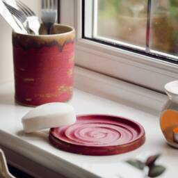 Dark Pink Soap Dish, Ceramic Bathroom Tray, Handmade Kitchen Pottery, Household Holder, Thrown Textured Dishes - thumbnail 2