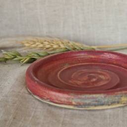 Dark Pink Soap Dish, Ceramic Bathroom Tray, Handmade Kitchen Pottery, Household Holder, Thrown Textured Dishes - thumbnail 4