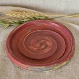 Dark Pink Soap Dish, Ceramic Bathroom Tray, Handmade Kitchen Pottery, Household Holder, Thrown Textured Dishes