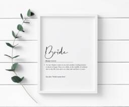 Personalised Bride Script Quote Print - Printed Onto Thick 240Gsm Premium Finish Paper - A5, A4 & A3 Sizes Available - thumbnail 1