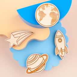 Rocket Wall Hook, Space Theme Self Adhesive Kids Print Hanger, Poster Nursery Decor - thumbnail 2