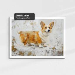 Corgi Abstract Dog Gold Style Oil Painting Framed Poster Print Or Canvas Wall Decor Art Bedroom Home Interior Gift For Pet Lover - thumbnail 3
