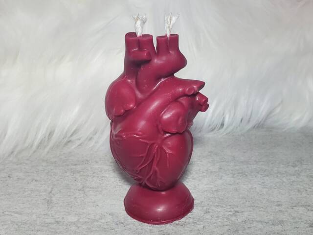 Anatomical Heart Shaped Candle Custom Scent & Color, Soy Wax. Gothic, Alternative, Witchcraft Candle - image 1