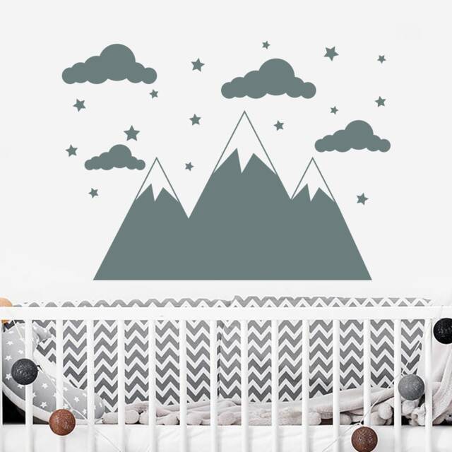 Mountain Nursery Wall Decal - Rustic Decor Boy- Sticker - Ma265 - image 1