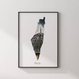 Palestine Map Wall Art Print Masjid Al Aqsa Edition - thumbnail 3