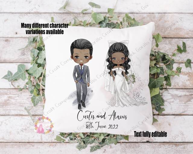 Personalised Wedding Pillow, Gift, Bride Gift, Newlyweds Anniversary Gift For Wedding, Present, Mr & Mrs Gift - image 1