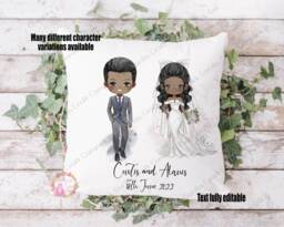 Personalised Wedding Pillow, Gift, Bride Gift, Newlyweds Anniversary Gift For Wedding, Present, Mr & Mrs Gift - thumbnail 1