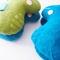 Decorative Dragon-Shaped Pillow in Wool - Plush Dragon Cushion Children's To Cuddle Caro & Zolie - thumbnail 4