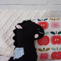 Decorative Dragon-Shaped Pillow in Wool - Plush Dragon Cushion Children's To Cuddle Caro & Zolie - thumbnail 3