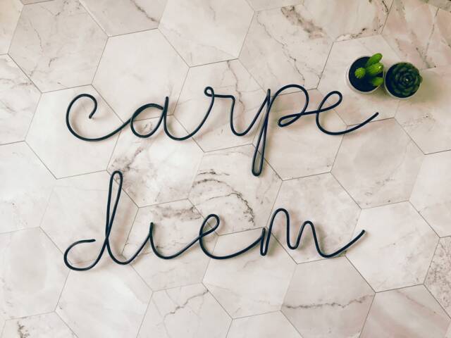 Carpe Diem Wire Wall Sign - Words Word Custom Hanging Inspirational Decor - image 1