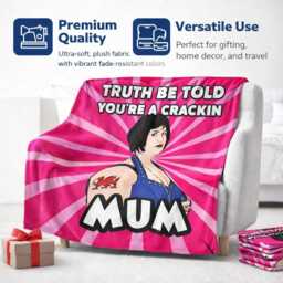 Crackin Mum Blanket Funny Gift Mothers Day Birthday Present Cozy Throw Home Decor For From Daughter Son Wife Gifts - thumbnail 4