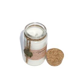Handmade Soy Wax Aroma Candle, Glass Jar With Cork Lid - thumbnail 2