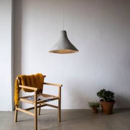 Industrial Lamp From Paper Pulp, Farmfouse Rustic Lighting, Pendant Light, Minimalist Chandelier - Rumcajs - thumbnail 2