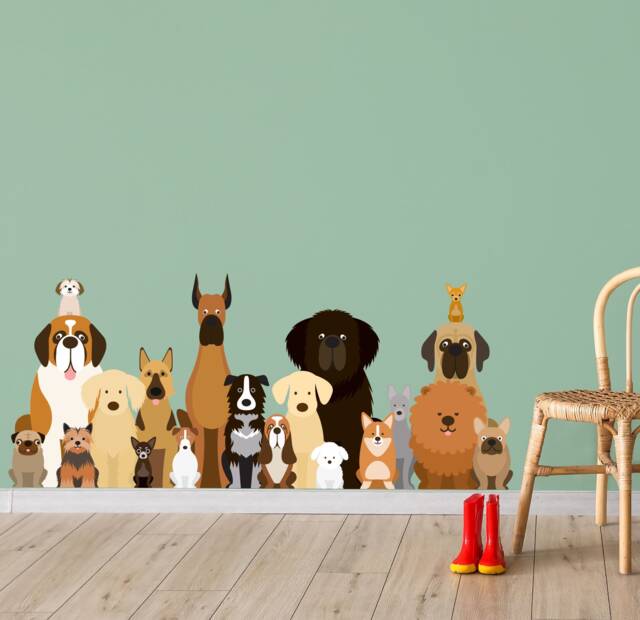 Dog Wall Sticker - Big Group Of Dogs Decal Art - image 1