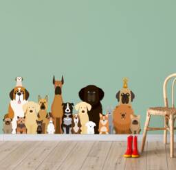 Dog Wall Sticker - Big Group Of Dogs Decal Art - thumbnail 1