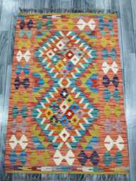 Kilim Rug Multicolour, Handmade Artisan Afghan Turkish Scandinavian Navajo Bohemian Flatweave Wool Multicolour 122x84 cm - thumbnail 1