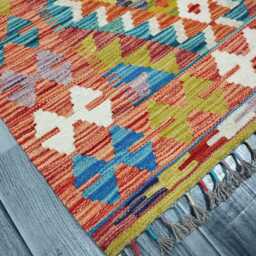 Kilim Rug Multicolour, Handmade Artisan Afghan Turkish Scandinavian Navajo Bohemian Flatweave Wool Multicolour 122x84 cm - thumbnail 2