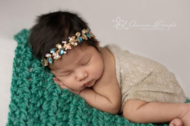 Emerald Green Chunky Baby Blanket Newborn Photography Prop - image 1