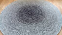 Handmade Wool Round Rug Modern Style, Custom Color - thumbnail 1