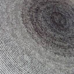 Handmade Wool Round Rug Modern Style, Custom Color - thumbnail 2