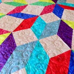 Handmade Carpenter Star Quilt Colorful Queen/Full Size Cotton Bedding - thumbnail 2